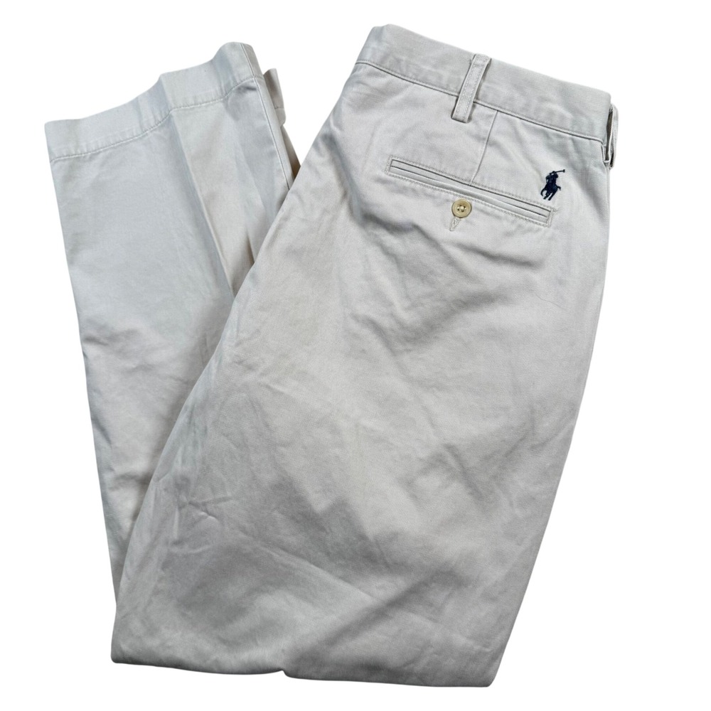 Polo Ralph Lauren Preston Pant Mens 36x30 Khaki Tan Cotton Twill Chino Straight